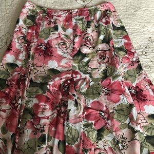 Green and pink 100% cotton skirt. Size 6